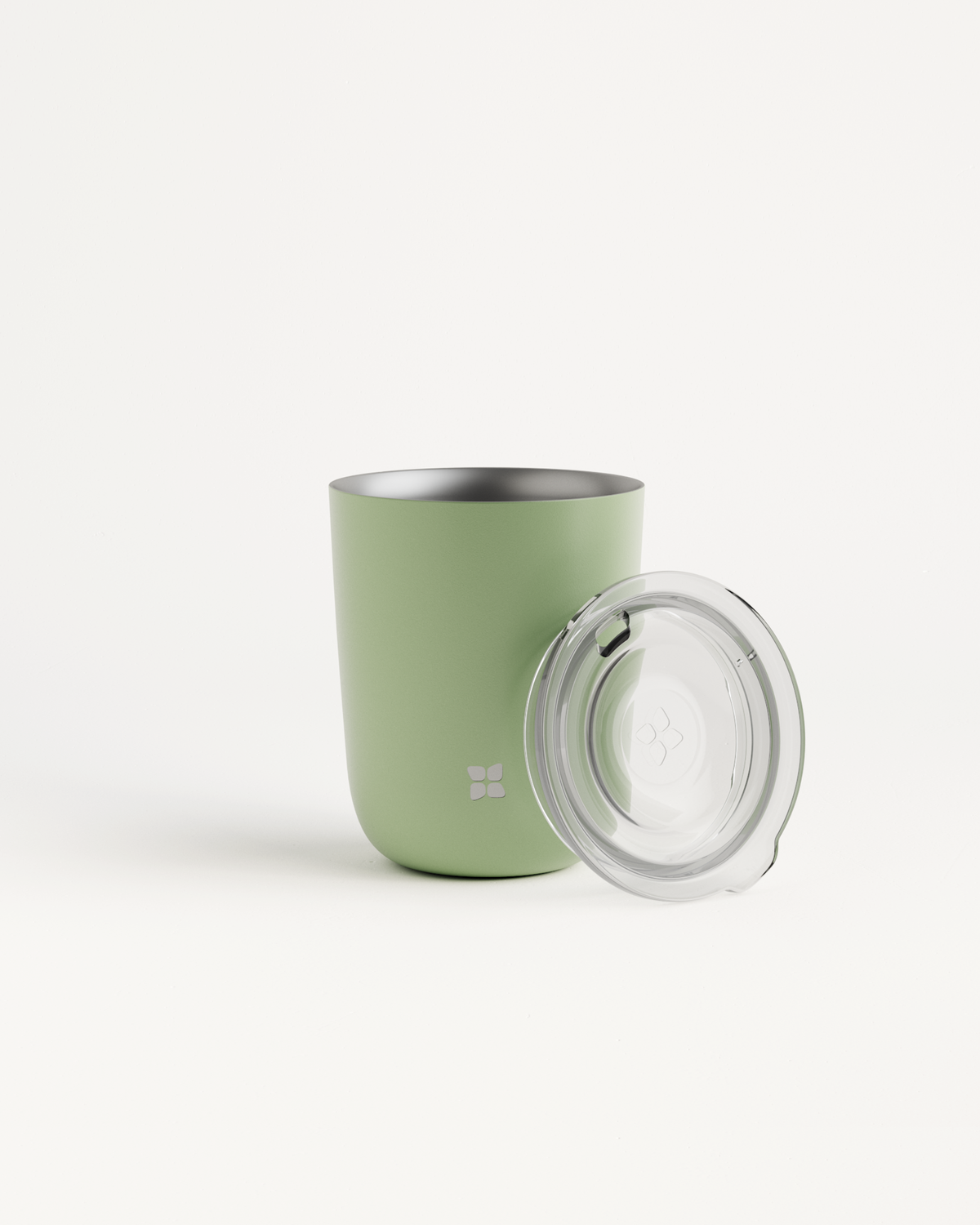 Coffret Tasse en Inox with lid, stainless-steel interior.