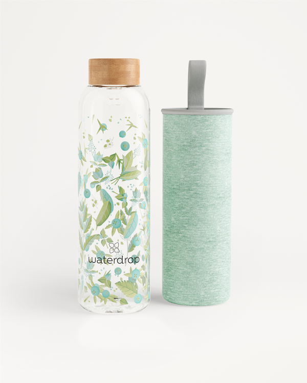Édition en Verre durable borosilicate water bottle, 600ml or 1L.