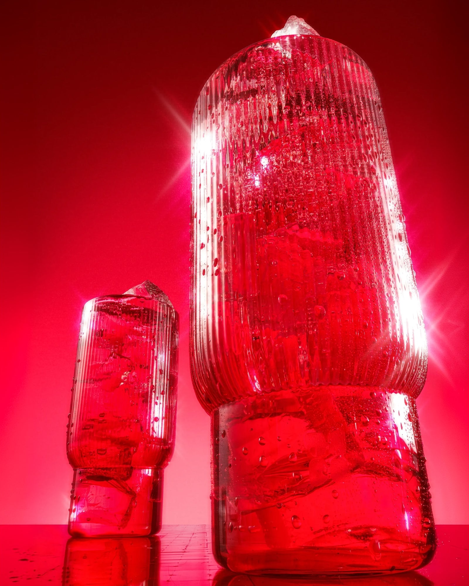 Verres cannelés CERISE GRIOTTE
