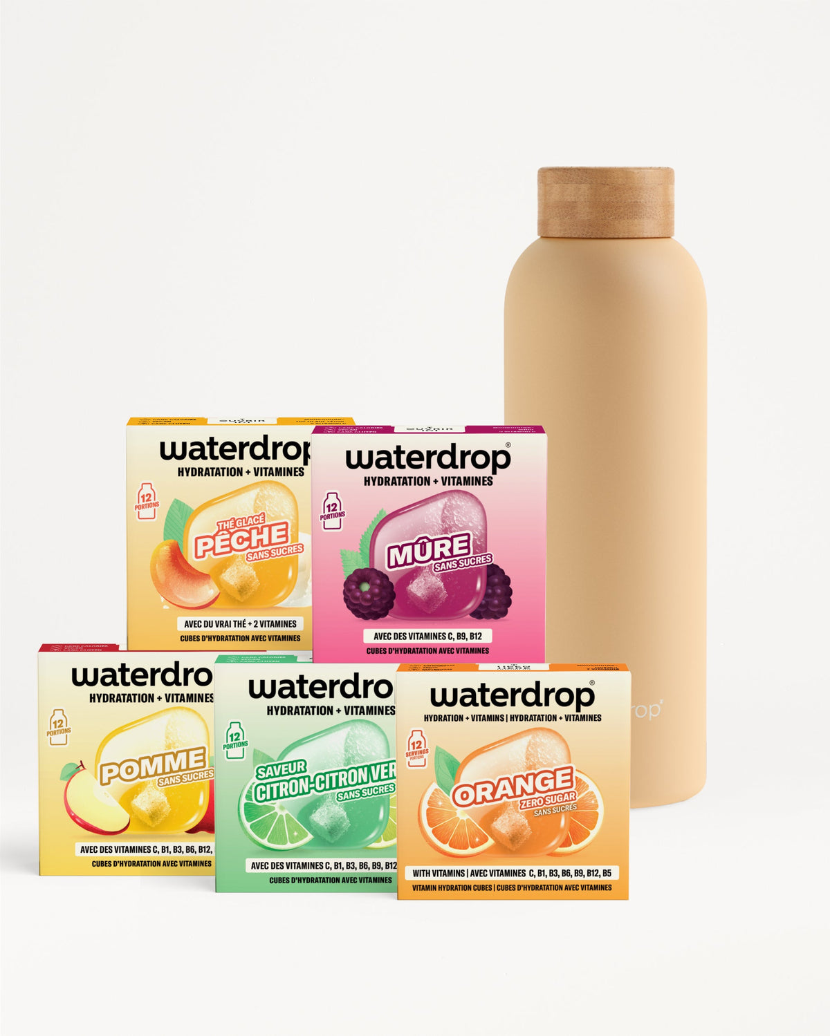 30 Days Starter Set Thermo Steel with flavored hydration cubes.