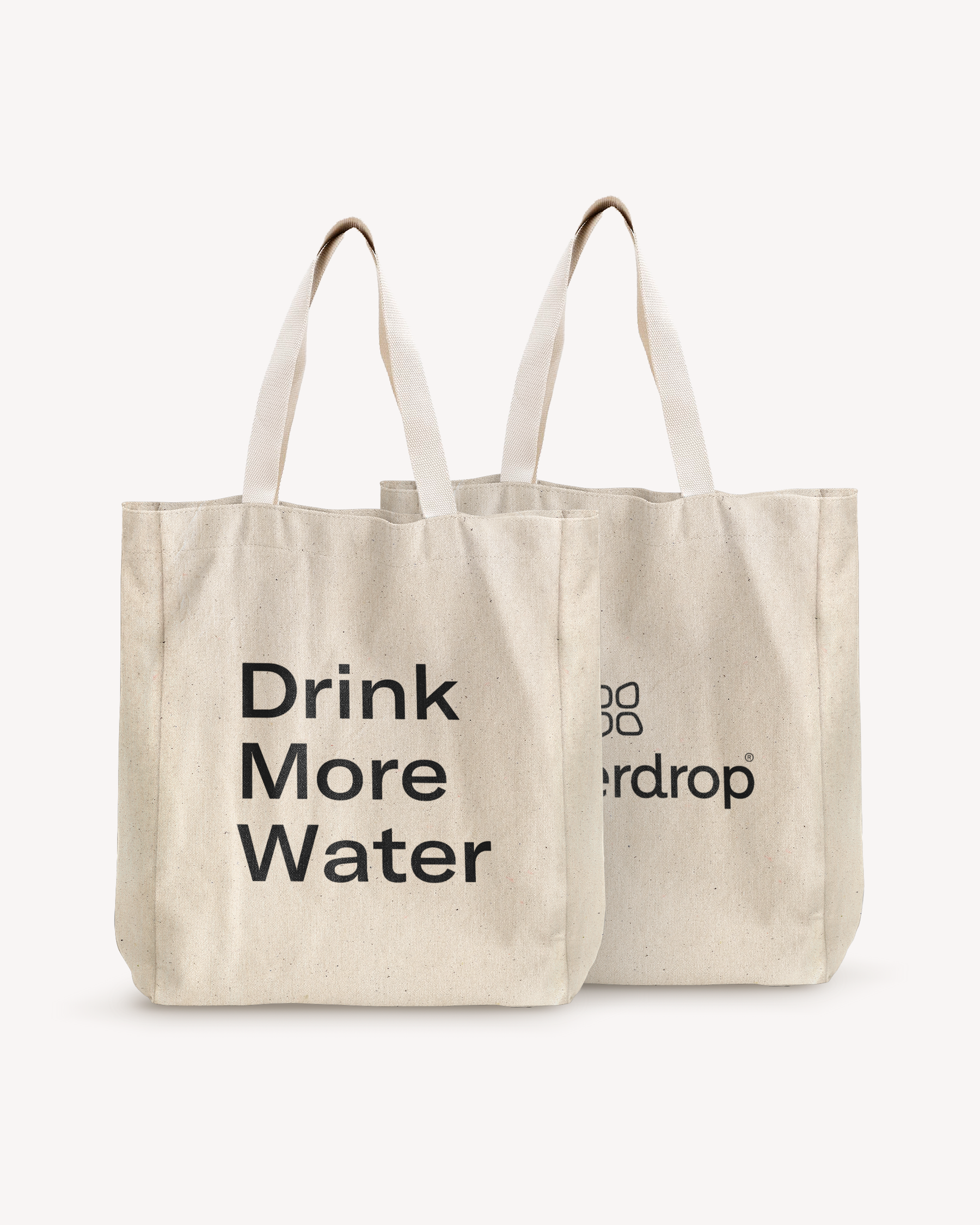 Sac Cabas cotton tote bag with waterdrop® branding.